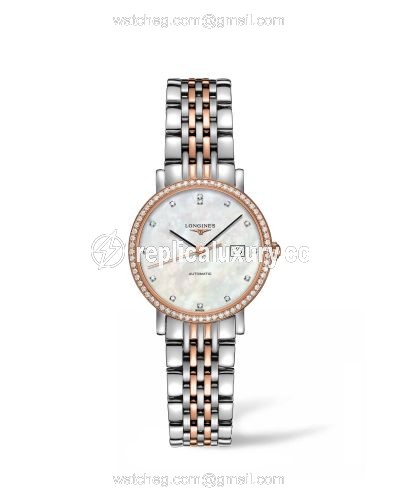 Longines Elegant Collection Automatic 29 Stainless Steel / Pink Gold / Diamond / MOP L4.310.5.88.7