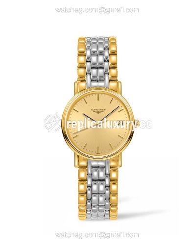 Longines Presence Quartz 30mm Two Tone / Champagne / Bracelet L4.320.2.32.7