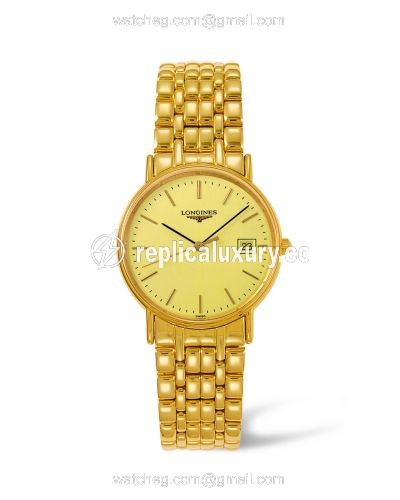 Longines Presence Quartz 30mm PVD Gold / Champagne / Bracelet L4.320.2.32.8