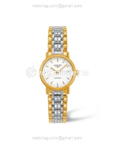 Longines Presence Automatic 25.5mm Stainless Steel / PVD Gold / White / Bracelet L4.321.2.12.7