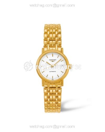 Longines Presence Automatic 25.5mm Stainless Steel / PVD Gold / White / Bracelet L4.321.2.12.8