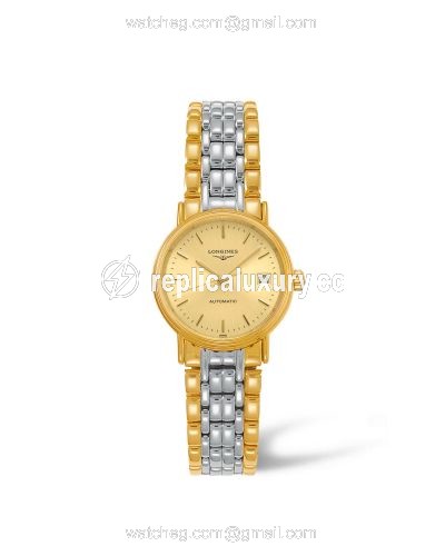 Longines Presence Automatic 25.5mm Stainless Steel / PVD Gold / Champagne / Bracelet L4.321.2.32.7