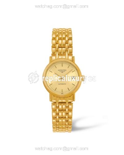 Longines Presence Automatic 25.5mm Stainless Steel / PVD Gold / Champagne / Bracelet L4.321.2.32.8