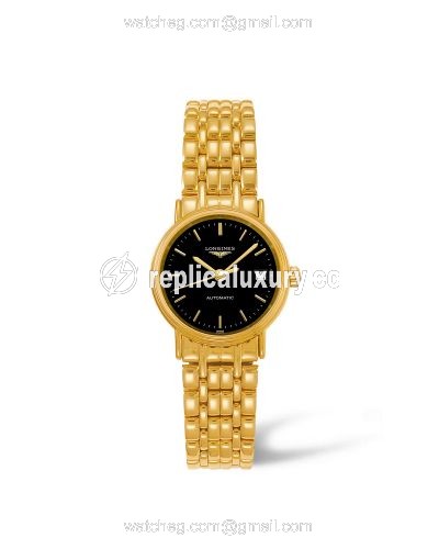 Longines Presence Automatic 25.5mm Stainless Steel / PVD Gold / Black / Bracelet L4.321.2.52.8