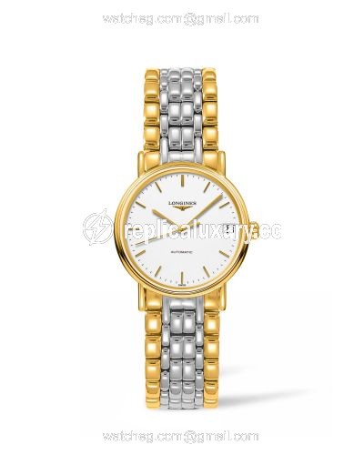 Longines Presence Automatic 30mm Stainless Steel / PVD Gold / White / Bracelet L4.322.2.12.7