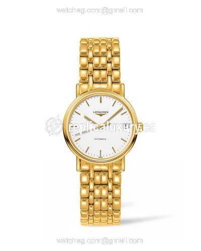 Longines Presence Automatic 30mm Stainless Steel / PVD Gold / White / Bracelet L4.322.2.12.8