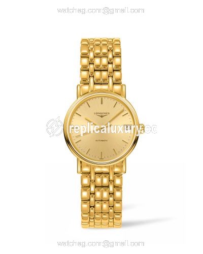 Longines Presence Automatic 30mm Stainless Steel / PVD Gold / Champagne / Bracelet L4.322.2.32.8