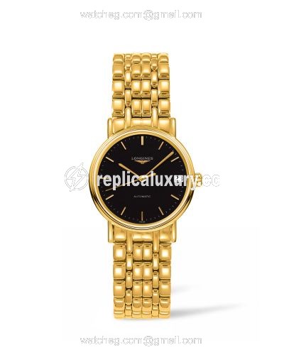 Longines Presence Automatic 30mm Stainless Steel / PVD Gold / Black / Bracelet L4.322.2.52.8