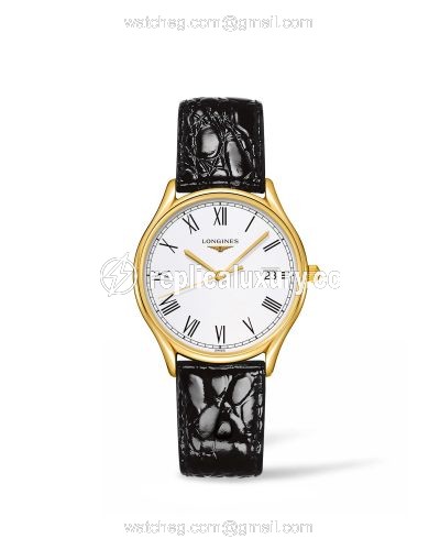 Longines Lyre Quartz 32 Yellow Gold PVD / White / Strap L4.359.2.11.2