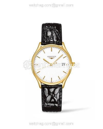 Longines Lyre Quartz 32 Yellow Gold PVD / White / Strap L4.359.2.12.2