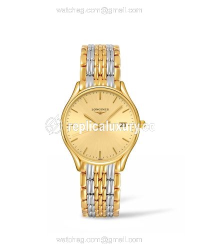 Longines Lyre Quartz 32 Yellow Gold PVD / Champagne / Bracelet L4.359.2.32.7
