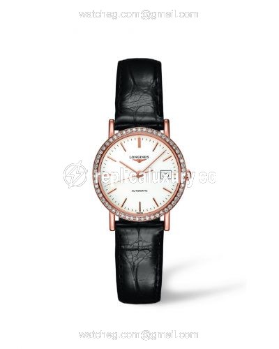 Longines Elegant Collection Automatic 27.2 Pink Gold / Diamond / White L4.378.9.12.0