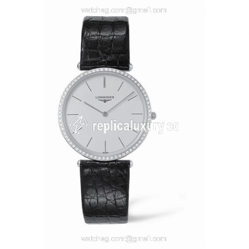 Longines La Grande Classique 33 Quartz White Gold Diamond L4.691.7.72.2