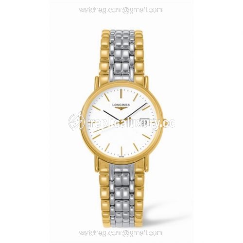 Longines Presence 33 Quartz Yellow White Bracelet L4.720.2.12.7