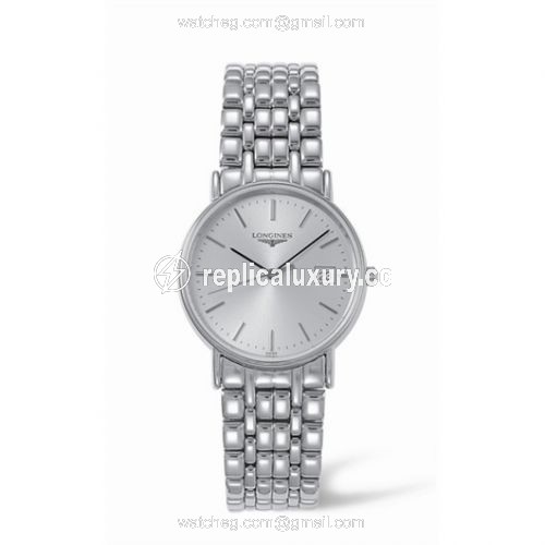 Longines Presence 33 Quartz Stainless Steel Silver Bracelet L4.720.4.72.6
