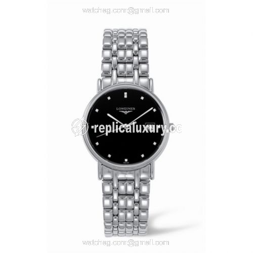 Longines Presence 33 Quartz Stainless Steel Black L4.720.4.97.6