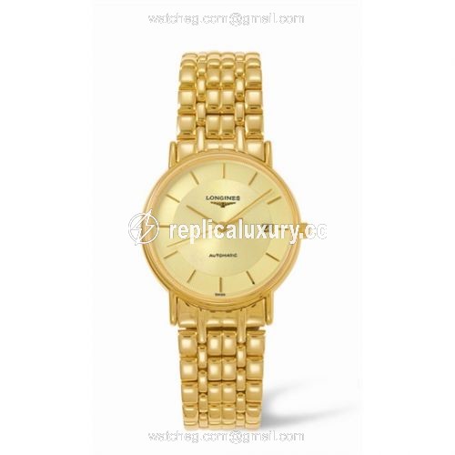 Longines Presence 34.5 Automatic Yellow Stick Yellow Bracelet L4.721.2.42.8