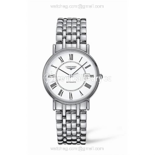 Longines Presence 34.5 Automatic Stainless Steel Roman Bracelet L4.721.4.11.6