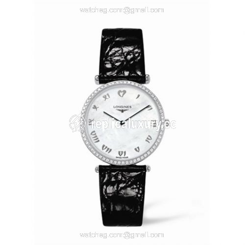 Longines La Grande Classique 33 Quartz Diamond Bezel Heart MOP L4.741.0.09.2
