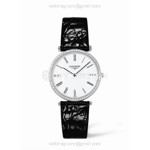 Longines La Grande Classique 33 Quartz Diamond Bezel Roman L4.741.0.11.2