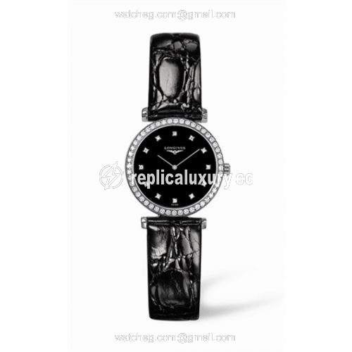 Longines La Grande Classique 33 Quartz Diamond Bezel Black Diamond L4.741.0.58.2