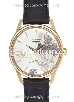 Longines Flagship Heritage Pink Gold Singapore 40th Anniversary L4.746.8.78.2