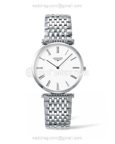 Longines La Grandes Classique Quartz 36 Stainless Steel / White Roman / Bracelet L4.755.4.11.6