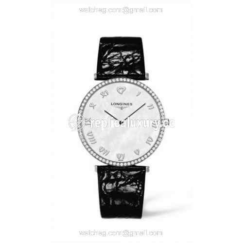 Longines La Grande Classique 37 Quartz Diamond Bezel Heart MOP L4.770.0.09.4