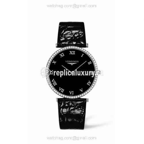 Longines La Grande Classique 37 Quartz Diamond Bezel Black L4.770.0.51.4