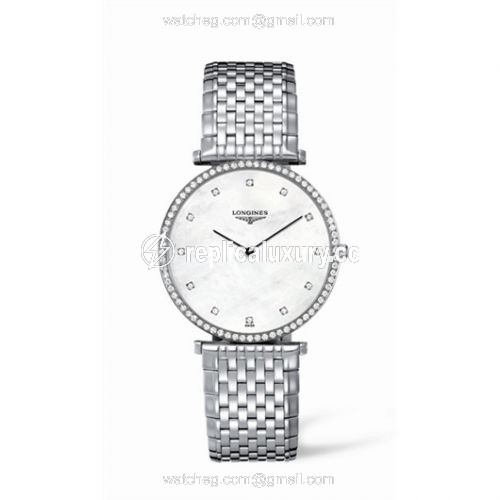 Longines La Grande Classique 37 Quartz Diamond Bezel MOP L4.770.0.80.6