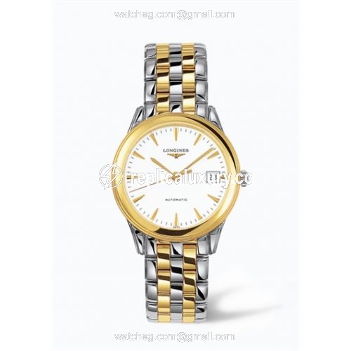 Longines Flagship 35.6 Automatic Two Tone White L4.774.3.22.7