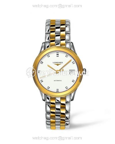 Longines Flagship 35.6 Automatic Two Tone White Diamond L4.774.3.27.7