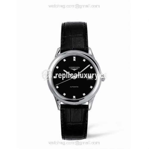 Longines Flagship 35.6 Automatic Stainless Steel Black Diamond L4.774.4.57.2