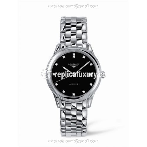 Longines Flagship 35.6 Automatic Stainless Steel Black Diamond L4.774.4.57.6