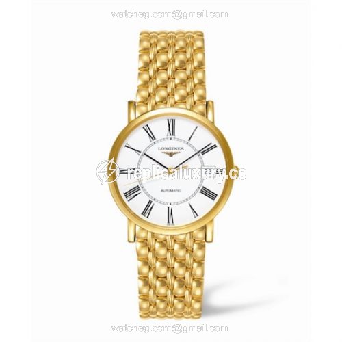 Longines Presence 34.5 Automatic Gold L4.778.6.11.6