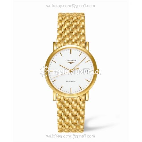 Longines Presence 34.5 Automatic Gold L4.778.6.12.6