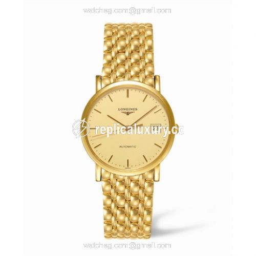 Longines Presence 34.5 Automatic Gold L4.778.6.32.6