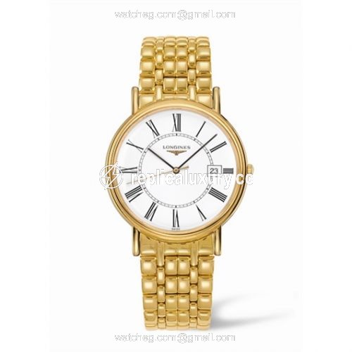 Longines Presence 38.5 Quartz Yellow Roman Bracelet L4.790.2.11.8