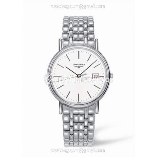 Longines Presence 38.5 Quartz Stainless Steel Stick Bracelet L4.790.4.12.6