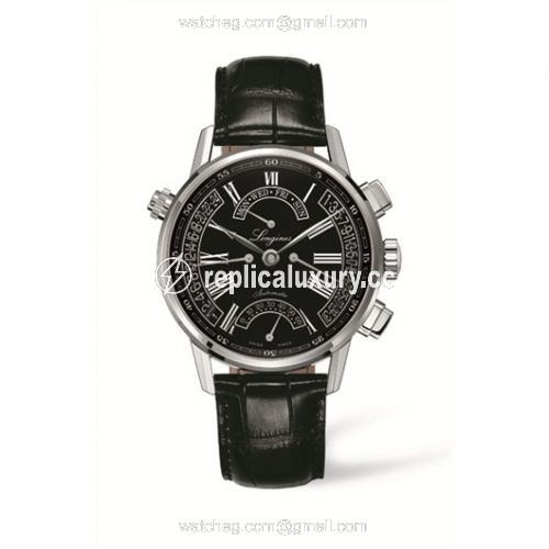 Longines Heritage Retrograde Black L4.797.4.51.2