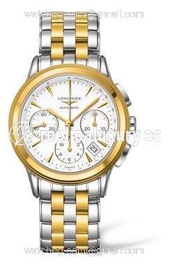 Longines Flagship Chronograph Two Tone White L4.803.3.22.7