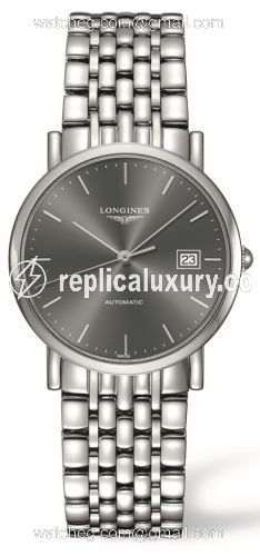 Longines Elegant Collection 34.5 Automatic Stainless Steel / Grey / bracelet L4.809.4.72.6