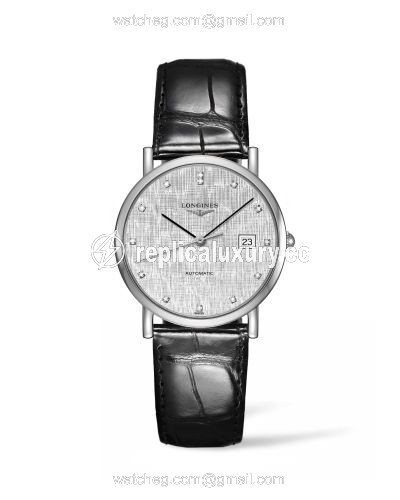 Longines Elegant Collection 34.5 Automatic Stainless Steel / Silver / Strap L4.809.4.77.2