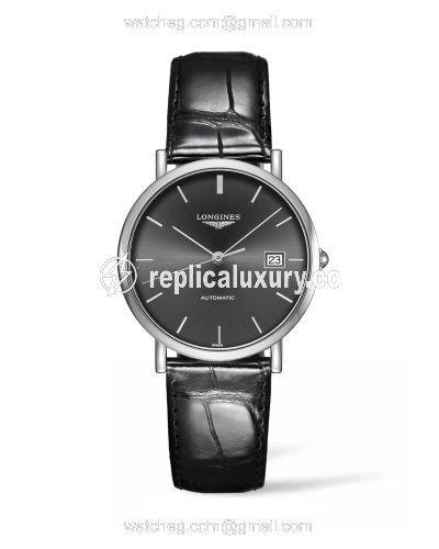 Longines Elegant Collection Automatic 37 Stainless Steel / Grey / Strap L4.810.4.72.2