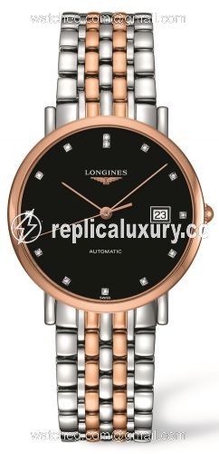 Longines Elegant Collection Automatic 37 Stainless Steel / Red Gold / Black L4.810.5.57.7