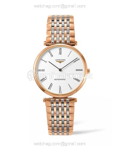 Longines La Grande Classique Automatic 36 Two Tone Rose / White Roman / Bracelet L4.908.1.91.7