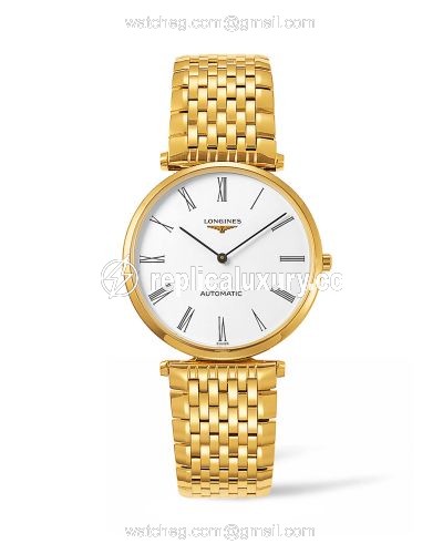 Longines La Grande Classique Automatic 36 Gold / White Roman / Bracelet L4.908.2.11.8