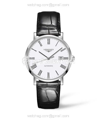 Longines Elegant Collection Automatic 39 Stainless Steel / White / Strap L4.910.4.11.2