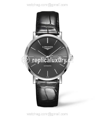 Longines Elegant Collection Automatic 39 Stainless Steel / Grey / Strap L4.910.4.72.2