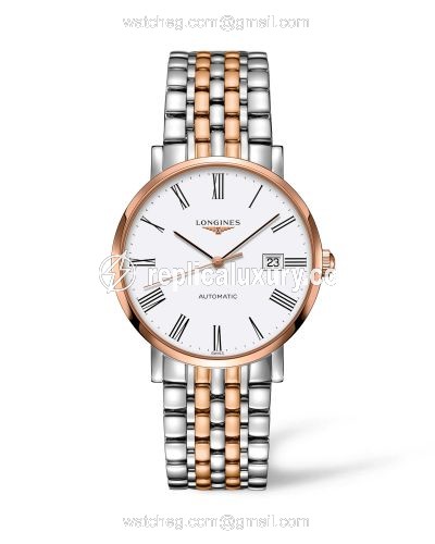 Longines Elegant Collection Automatic 9 Stainless Steel / Red Gold / White L4.910.5.11.7